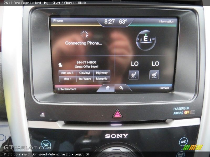 Ingot Silver / Charcoal Black 2014 Ford Edge Limited