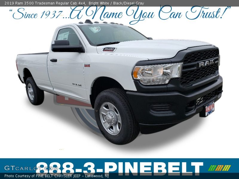 Bright White / Black/Diesel Gray 2019 Ram 3500 Tradesman Regular Cab 4x4
