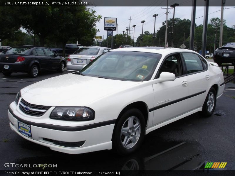 White / Neutral Beige 2003 Chevrolet Impala LS