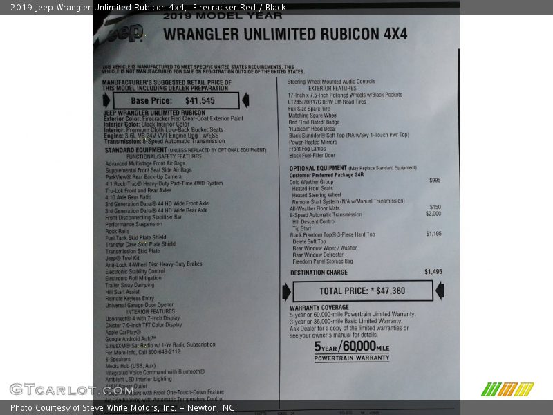 Firecracker Red / Black 2019 Jeep Wrangler Unlimited Rubicon 4x4