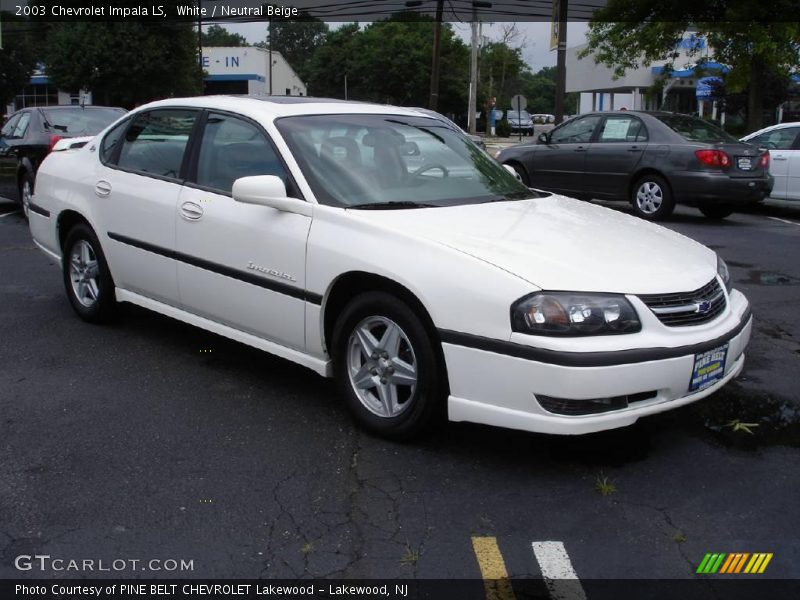 White / Neutral Beige 2003 Chevrolet Impala LS