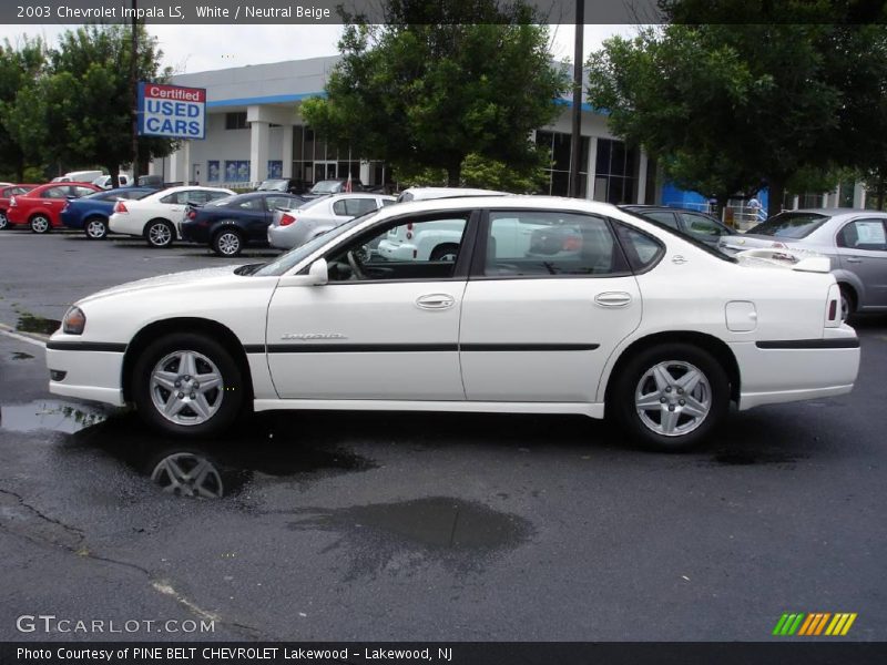 White / Neutral Beige 2003 Chevrolet Impala LS