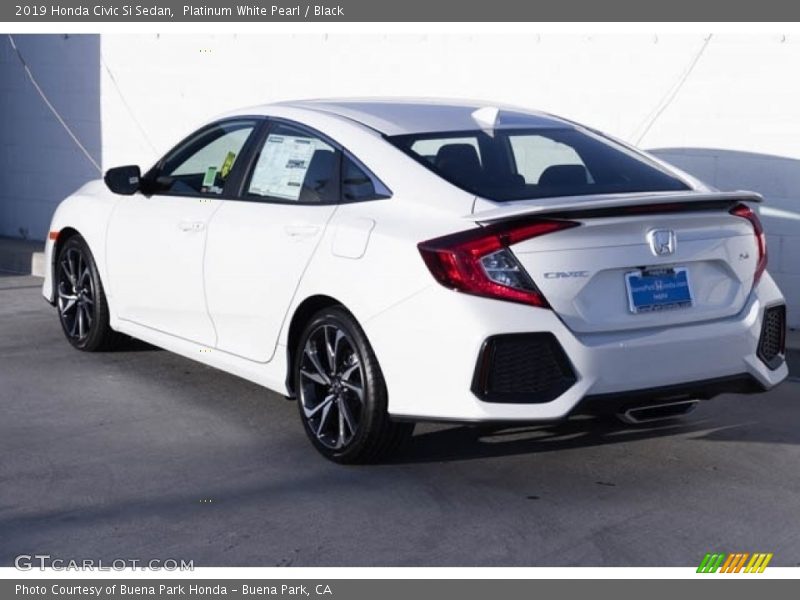 Platinum White Pearl / Black 2019 Honda Civic Si Sedan
