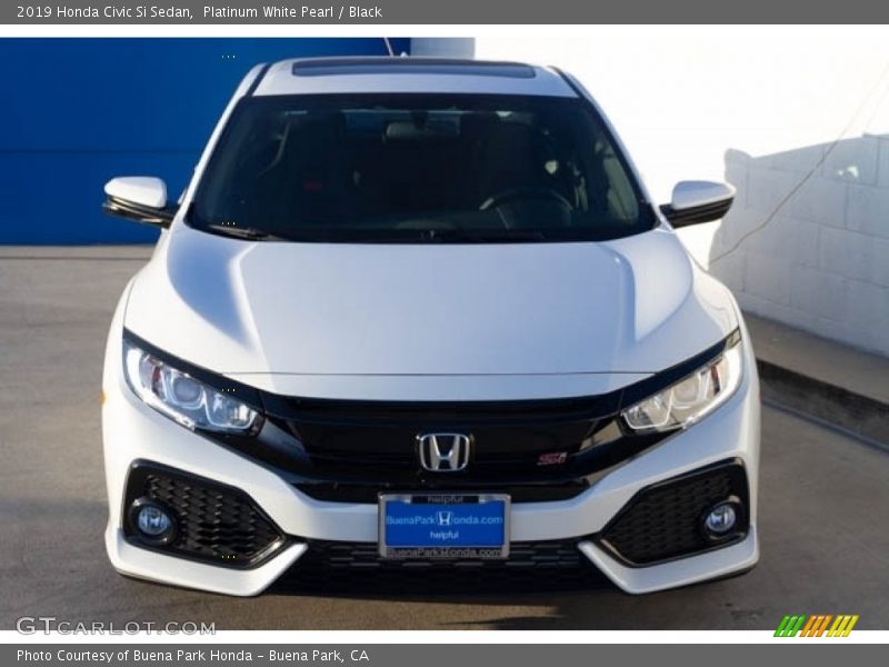 Platinum White Pearl / Black 2019 Honda Civic Si Sedan