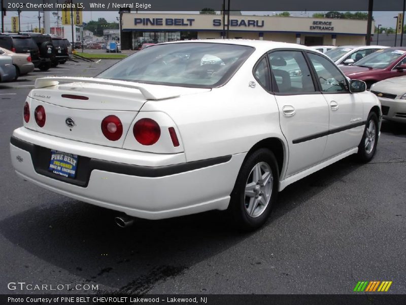 White / Neutral Beige 2003 Chevrolet Impala LS