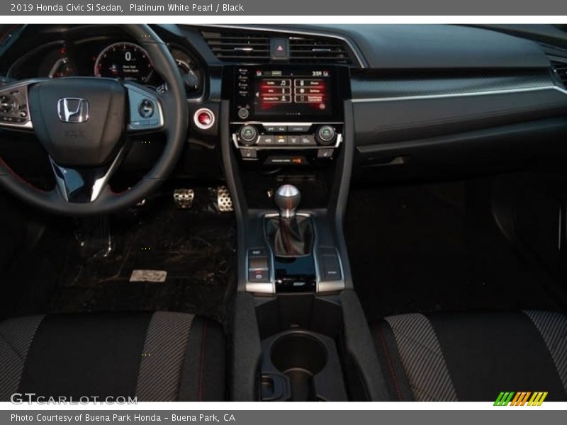 Platinum White Pearl / Black 2019 Honda Civic Si Sedan