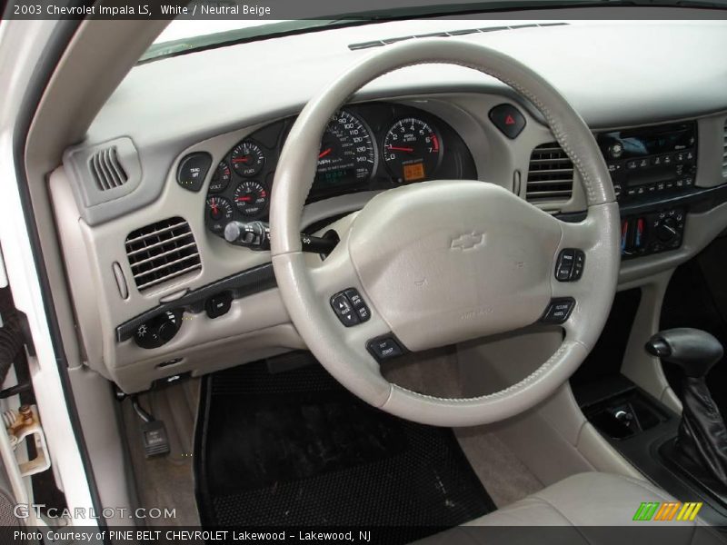 White / Neutral Beige 2003 Chevrolet Impala LS