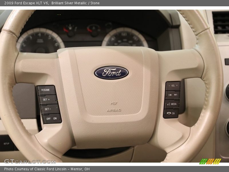 Brilliant Silver Metallic / Stone 2009 Ford Escape XLT V6