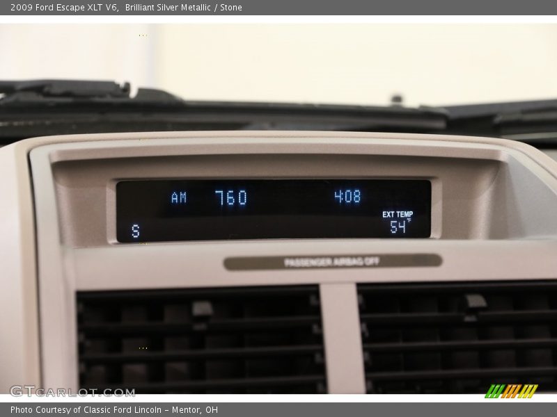 Brilliant Silver Metallic / Stone 2009 Ford Escape XLT V6