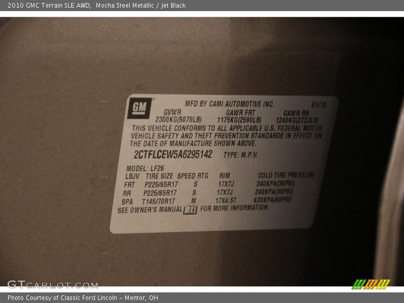 Mocha Steel Metallic / Jet Black 2010 GMC Terrain SLE AWD