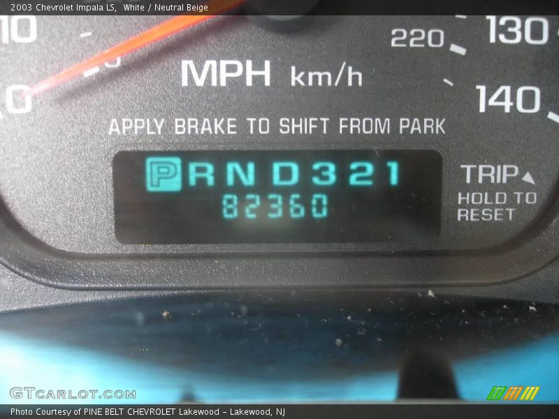 White / Neutral Beige 2003 Chevrolet Impala LS