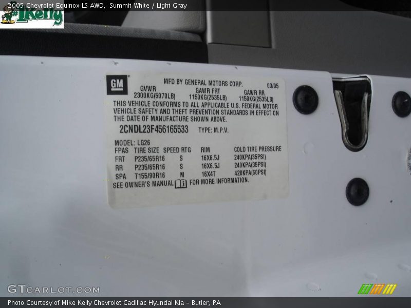 Summit White / Light Gray 2005 Chevrolet Equinox LS AWD