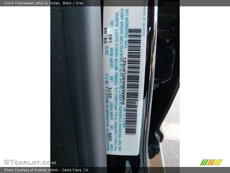 Black / Grey 2004 Volkswagen Jetta GL Sedan