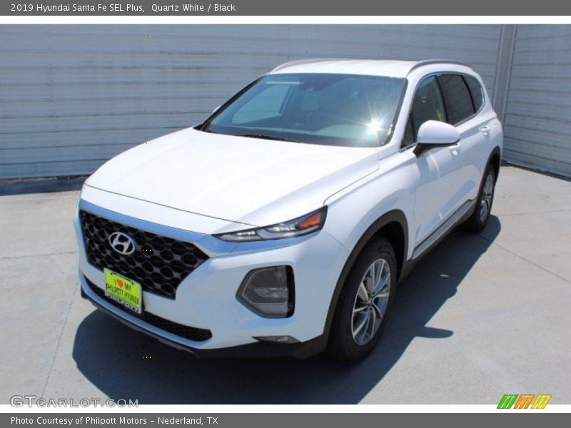 Quartz White / Black 2019 Hyundai Santa Fe SEL Plus