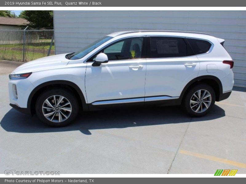Quartz White / Black 2019 Hyundai Santa Fe SEL Plus