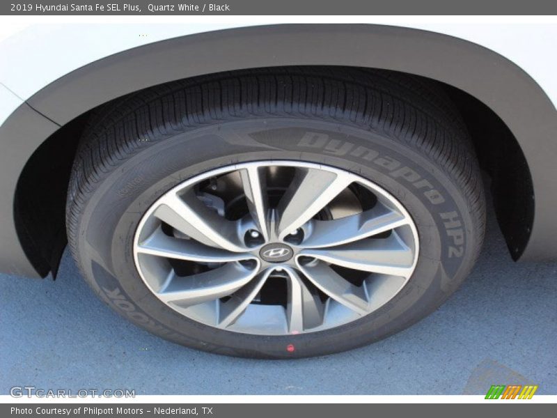 Quartz White / Black 2019 Hyundai Santa Fe SEL Plus