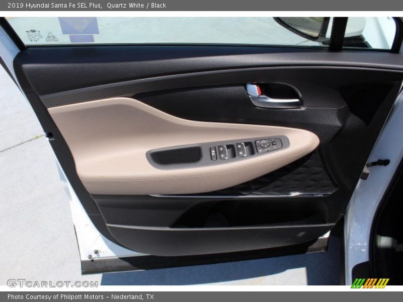Quartz White / Black 2019 Hyundai Santa Fe SEL Plus