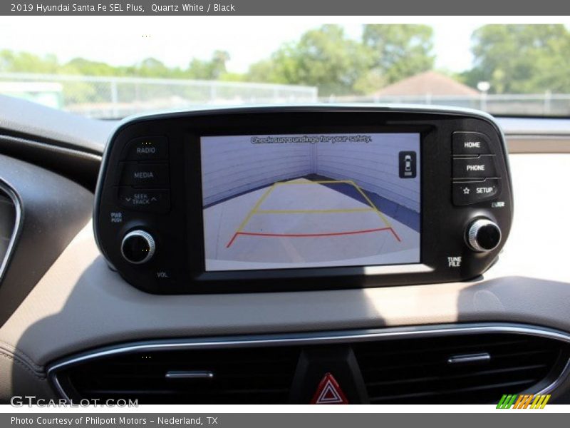 Quartz White / Black 2019 Hyundai Santa Fe SEL Plus