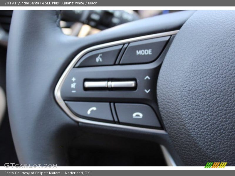 Quartz White / Black 2019 Hyundai Santa Fe SEL Plus
