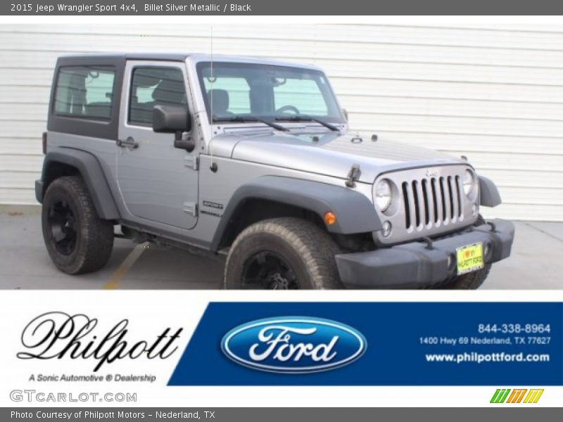 Billet Silver Metallic / Black 2015 Jeep Wrangler Sport 4x4