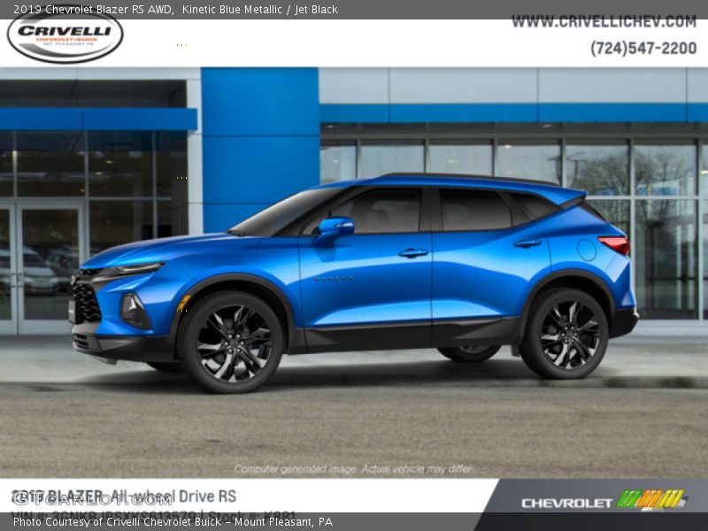 Kinetic Blue Metallic / Jet Black 2019 Chevrolet Blazer RS AWD