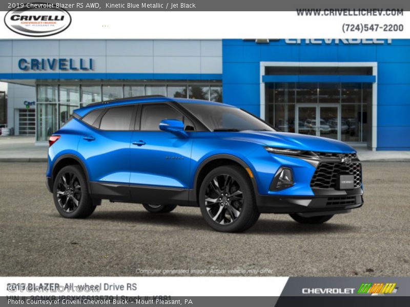 Kinetic Blue Metallic / Jet Black 2019 Chevrolet Blazer RS AWD