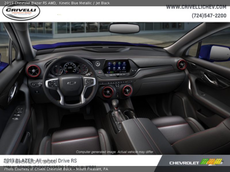Kinetic Blue Metallic / Jet Black 2019 Chevrolet Blazer RS AWD