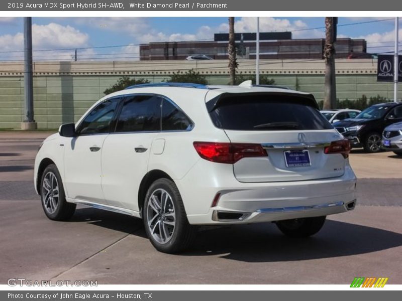 White Diamond Pearl / Parchment 2019 Acura MDX Sport Hybrid SH-AWD