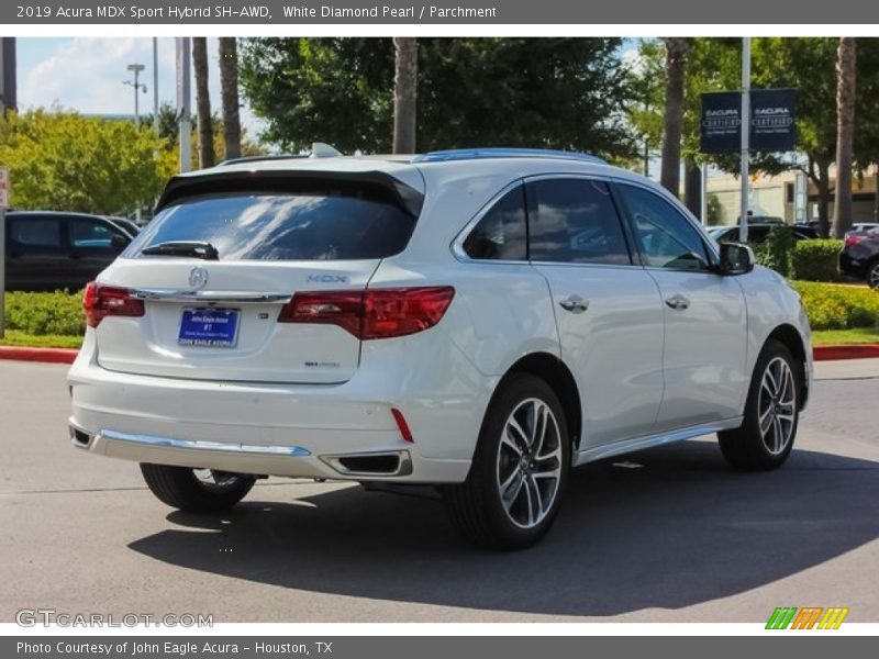 White Diamond Pearl / Parchment 2019 Acura MDX Sport Hybrid SH-AWD
