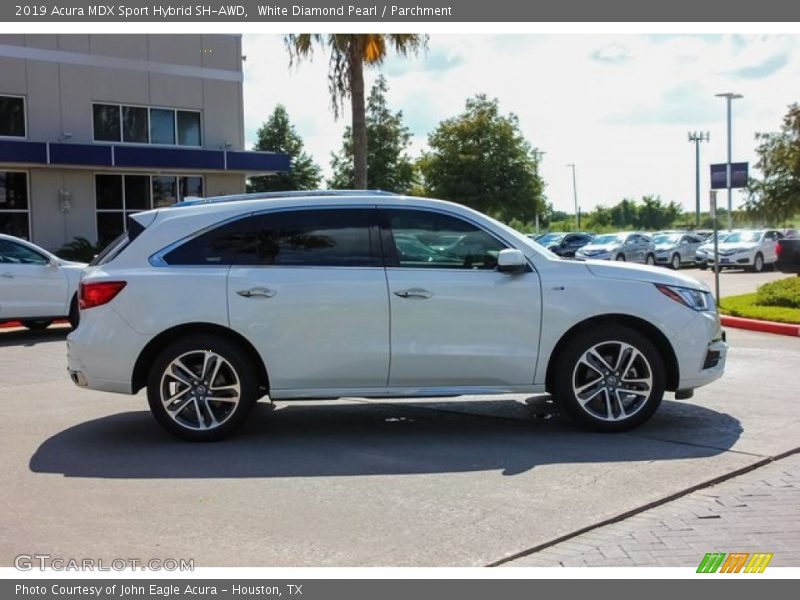 White Diamond Pearl / Parchment 2019 Acura MDX Sport Hybrid SH-AWD