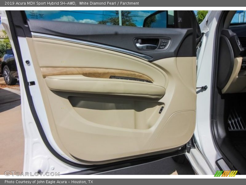 White Diamond Pearl / Parchment 2019 Acura MDX Sport Hybrid SH-AWD