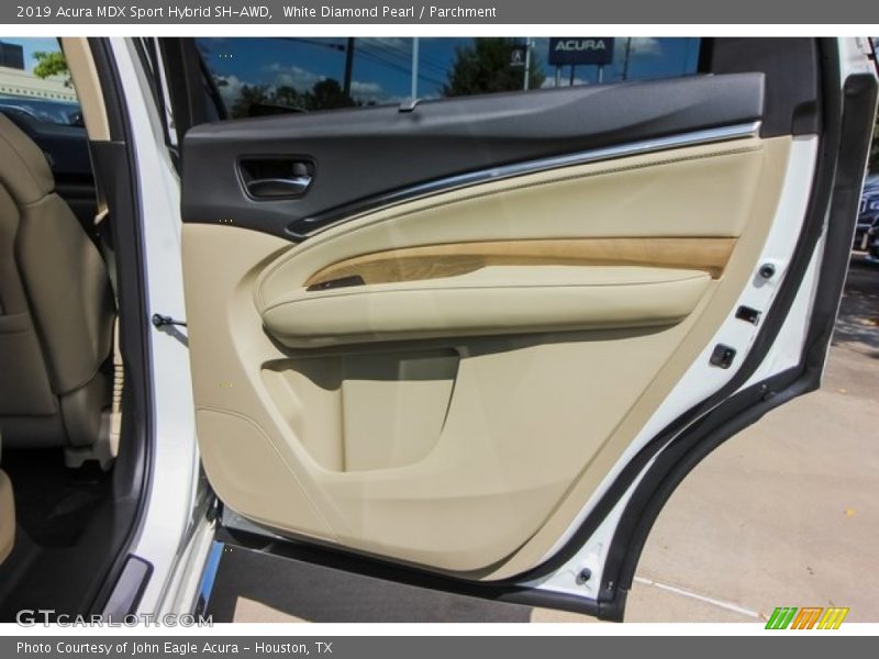 White Diamond Pearl / Parchment 2019 Acura MDX Sport Hybrid SH-AWD