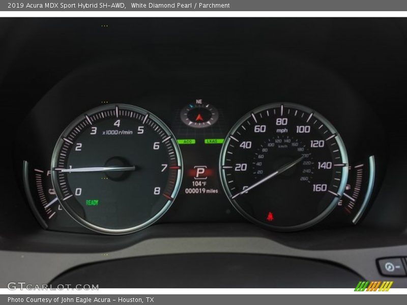 White Diamond Pearl / Parchment 2019 Acura MDX Sport Hybrid SH-AWD