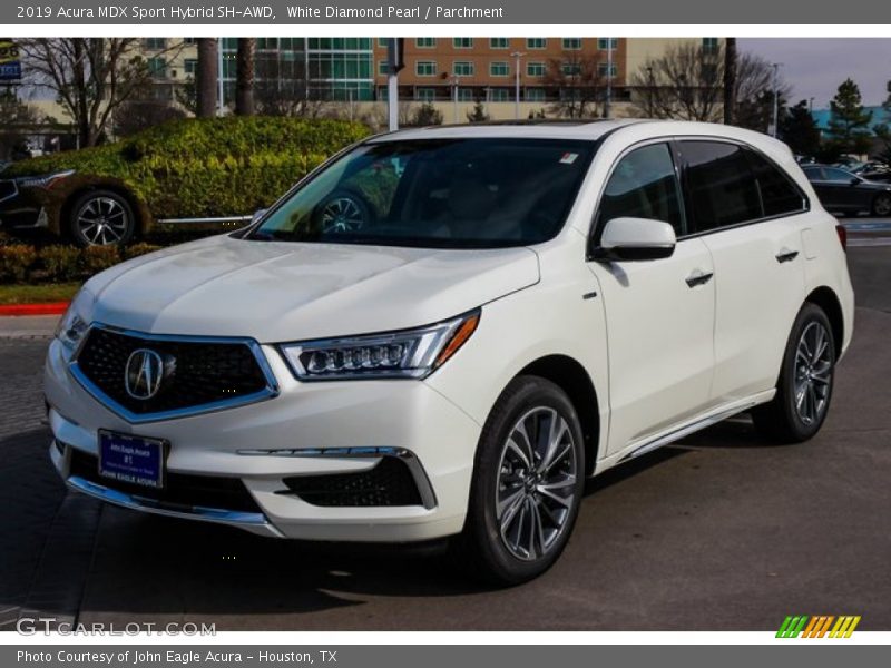 White Diamond Pearl / Parchment 2019 Acura MDX Sport Hybrid SH-AWD