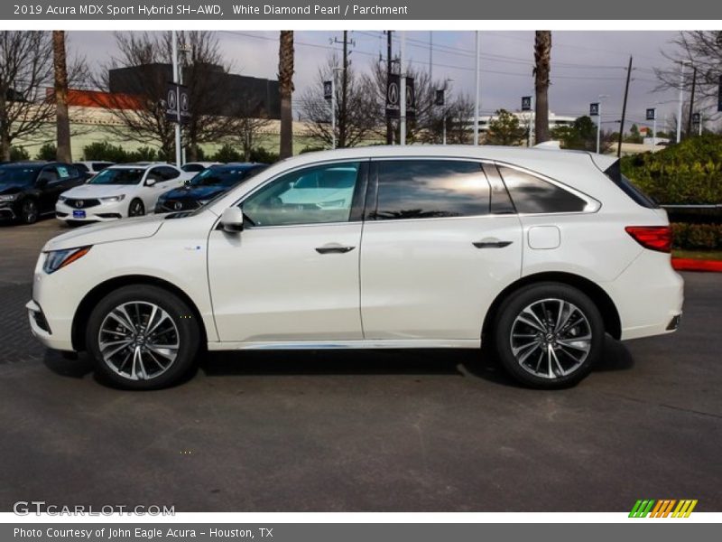 White Diamond Pearl / Parchment 2019 Acura MDX Sport Hybrid SH-AWD