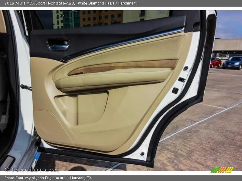 White Diamond Pearl / Parchment 2019 Acura MDX Sport Hybrid SH-AWD