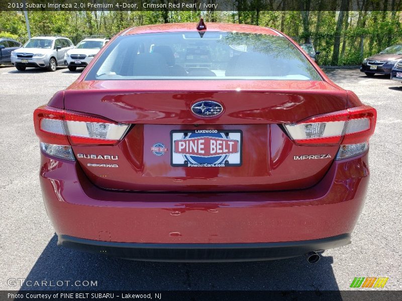 Crimson Red Pearl / Ivory 2019 Subaru Impreza 2.0i Premium 4-Door