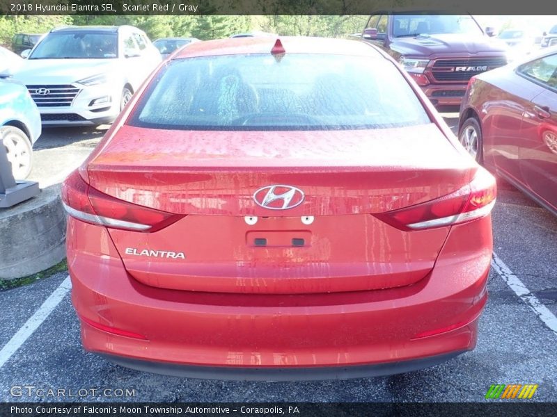 Scarlet Red / Gray 2018 Hyundai Elantra SEL