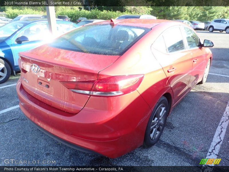 Scarlet Red / Gray 2018 Hyundai Elantra SEL
