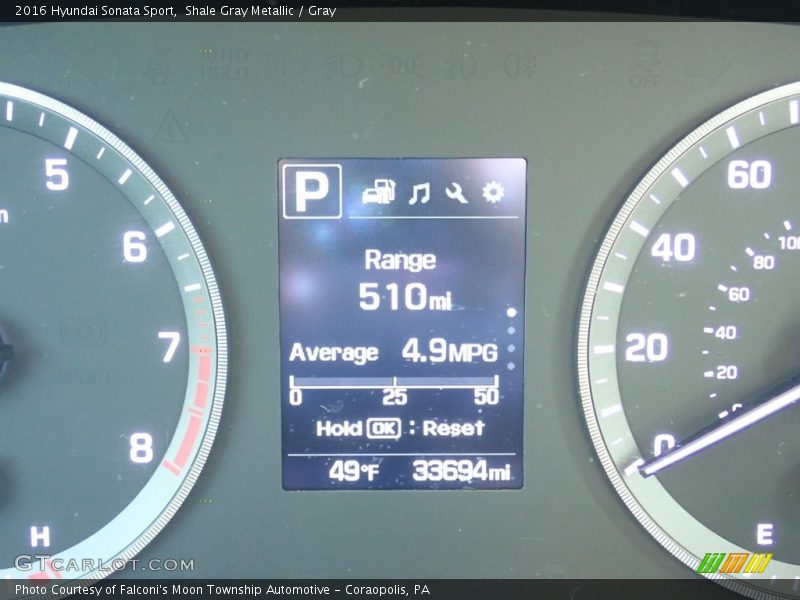 Shale Gray Metallic / Gray 2016 Hyundai Sonata Sport