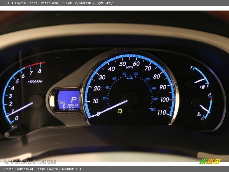 Silver Sky Metallic / Light Gray 2011 Toyota Sienna Limited AWD