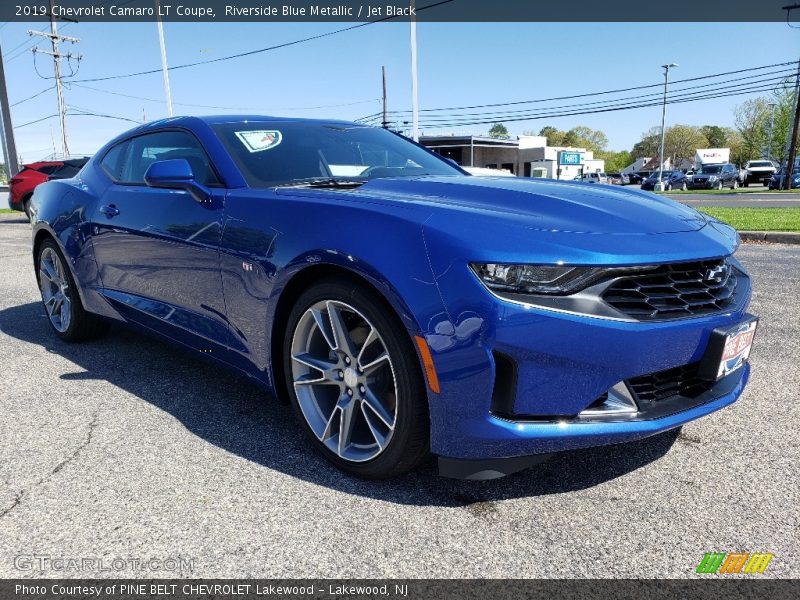 Riverside Blue Metallic / Jet Black 2019 Chevrolet Camaro LT Coupe