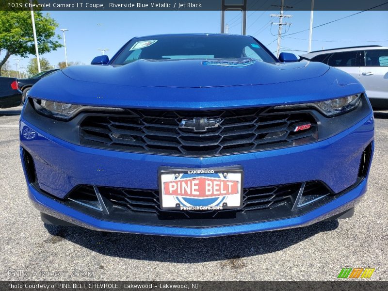 Riverside Blue Metallic / Jet Black 2019 Chevrolet Camaro LT Coupe