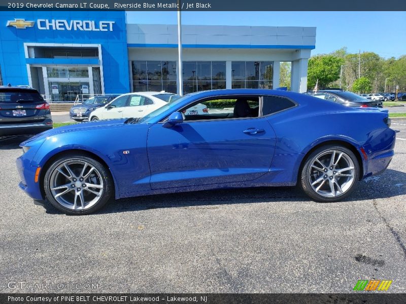 Riverside Blue Metallic / Jet Black 2019 Chevrolet Camaro LT Coupe