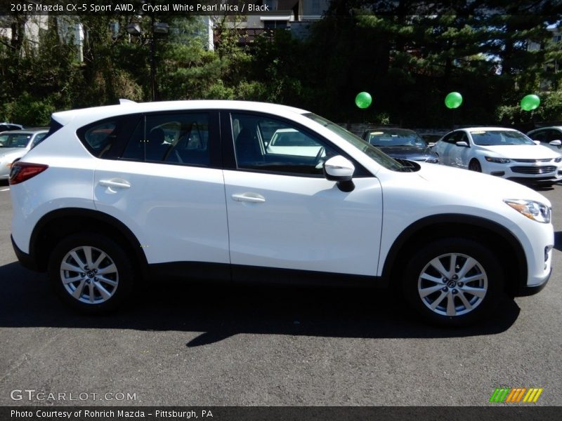 Crystal White Pearl Mica / Black 2016 Mazda CX-5 Sport AWD