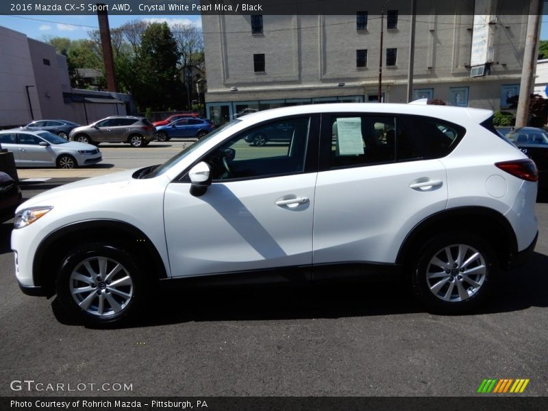 Crystal White Pearl Mica / Black 2016 Mazda CX-5 Sport AWD