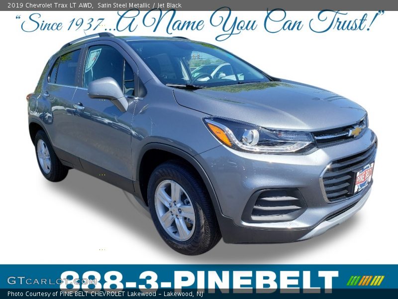 Satin Steel Metallic / Jet Black 2019 Chevrolet Trax LT AWD