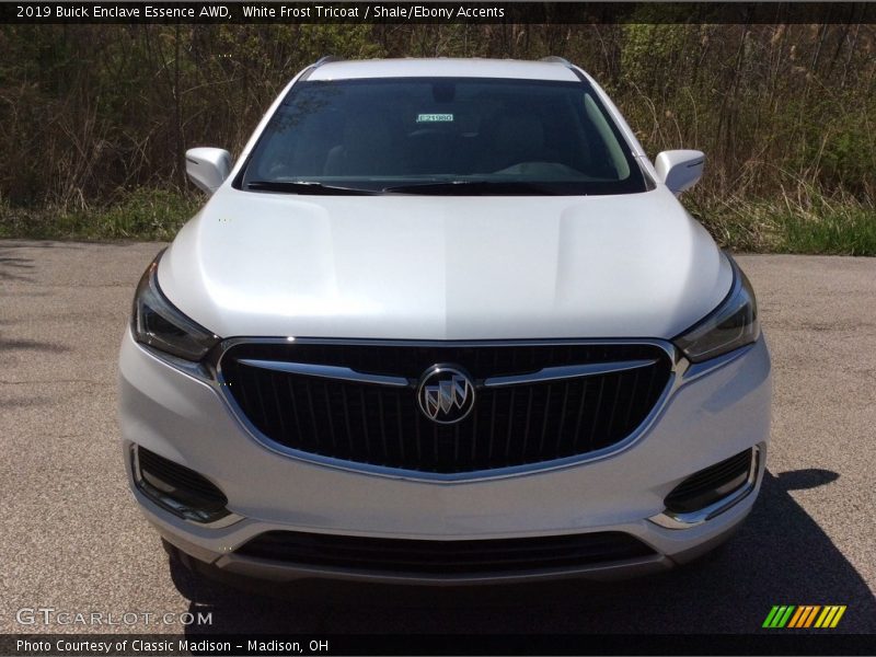 White Frost Tricoat / Shale/Ebony Accents 2019 Buick Enclave Essence AWD