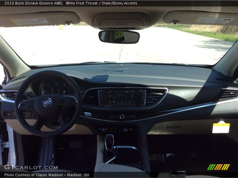 White Frost Tricoat / Shale/Ebony Accents 2019 Buick Enclave Essence AWD