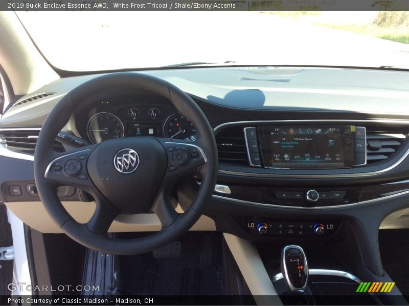 White Frost Tricoat / Shale/Ebony Accents 2019 Buick Enclave Essence AWD